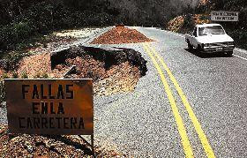 road washed away, Honduras