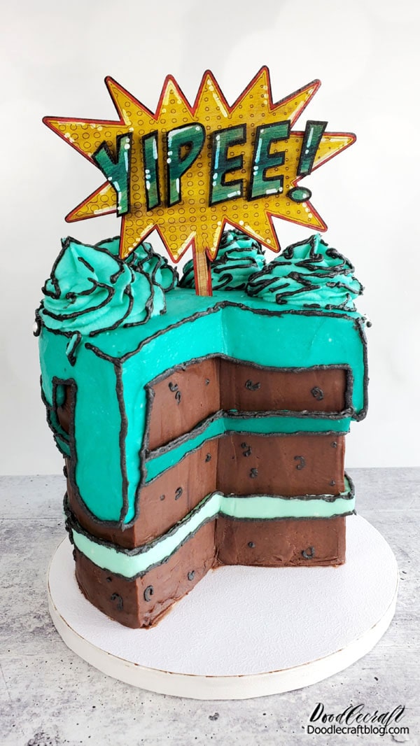 Make a Yipee Cake Topper for a Cartoon Cake!  Cartoon cakes are totally on trend and this comic book style cake topper is the perfect way to say Yipee!   Learn how simple it is to laser cut wood using the xTool M1. It's the perfect household laser cutter for crafters.