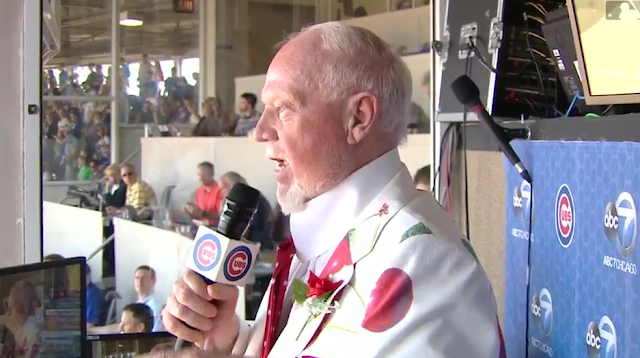 Don Cherry sings at Wrigley Field during Blue Jays-Cubs game