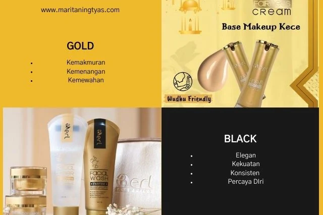 filosofi warna emas dan hitam B ERL Cosmetics