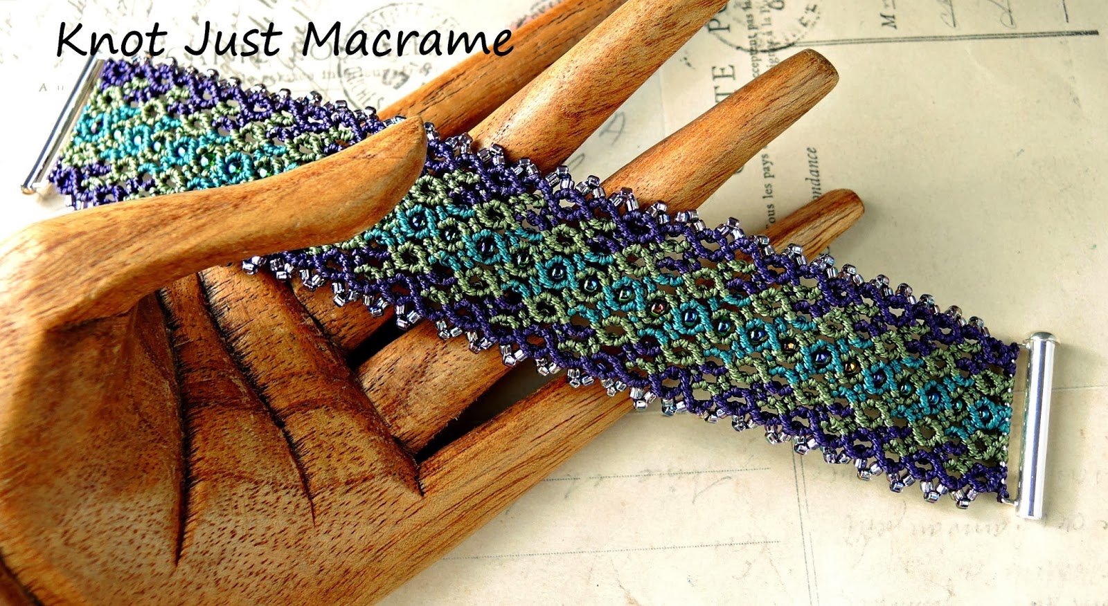 Micro macrame bracelet by Sherri Stokey of Knot Just Macrame