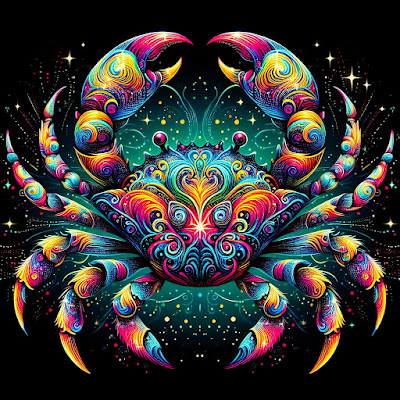 Psyhedelic pattern sea crab.