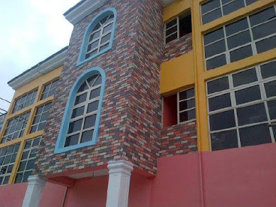 eco bricks done on a school building in Nigeria