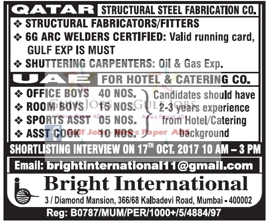 Structural Steel Fabrication co Jobs for Qatar & UAE