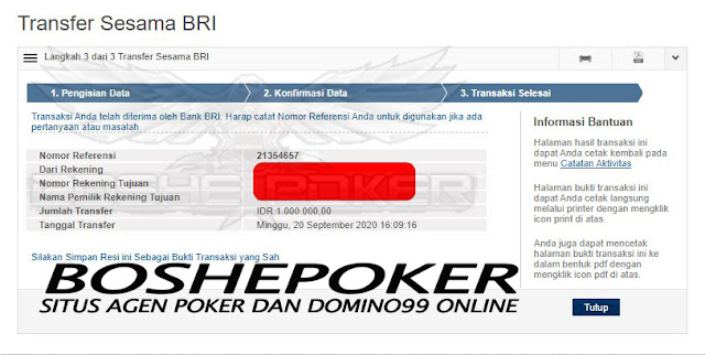 Bukti Kemenangan Member Boshepoker