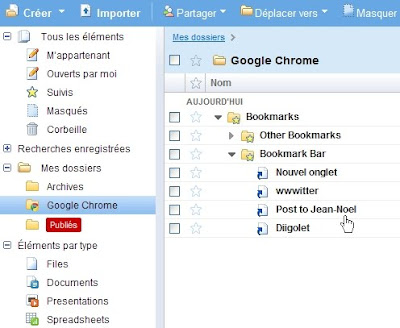 Synchronisation des favoris dans Google Chrome