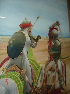 Maharana-Pratap-and-Bahlol-Khan, Maharana-Pratap-piercing-Bahlol-Khan-painting