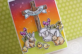 Sunny Studio Stamps: Easter Wishes Easter Blessing Critter Card by Eloise Blue