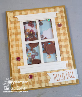 FSJ Hello Fall Falling Leaves Card Window