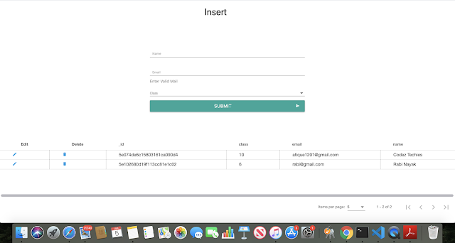 Mean Stack Crud Application Insert