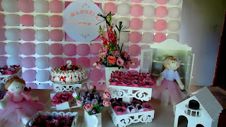 decoração festa infantil, decoração provençal, decoração elegante, Londrina e região, bailarina, rosa, meninas, villa folia