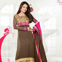 Latest Designs Of Indian Churidar Suits For Summer 2014 With Ameesha Patel By Natasha Couture | Styles4Me