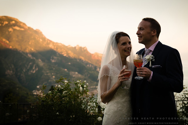 Bride and groom in Ravello