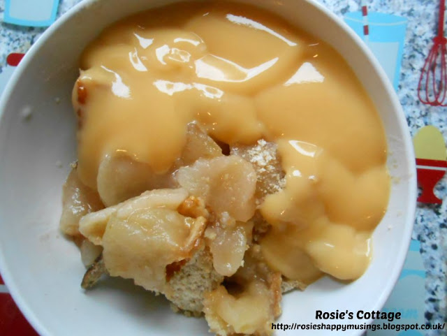 Apple crumble:  Delicious served with custard...