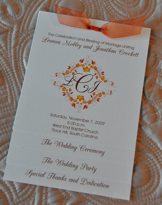 Layout Laurie Wedding Program Ink Color Brown Paper Natural Linen