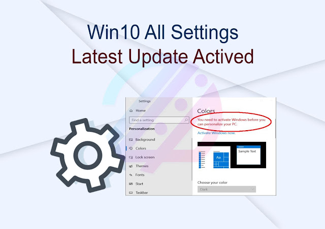 Win10 All Settings Latest Update Activated