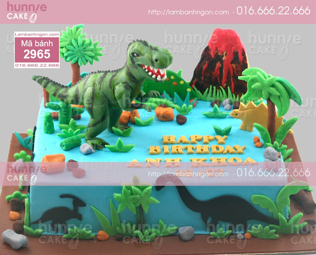 Bánh gato sinh nhật đẹp khủng long bạo chúa