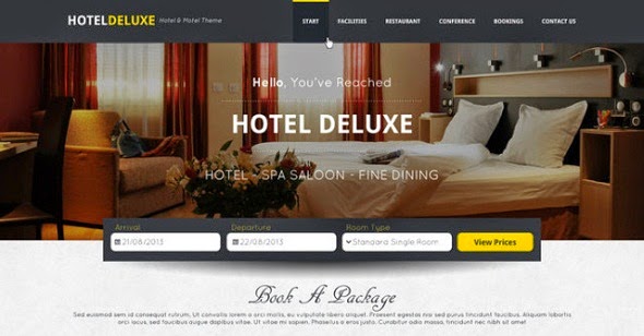 Hotel Deluxe Website PSD Template