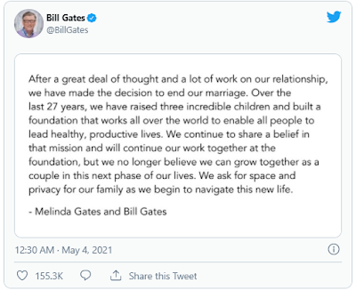 Bill Gates and Melinda Gates Separation Twit