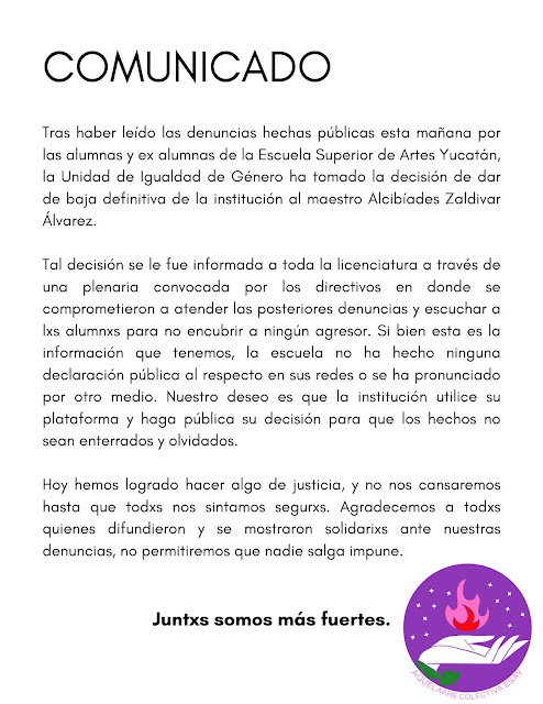 Destituye la ESAY a maestro de teatro acusado de acosar a las alumnas