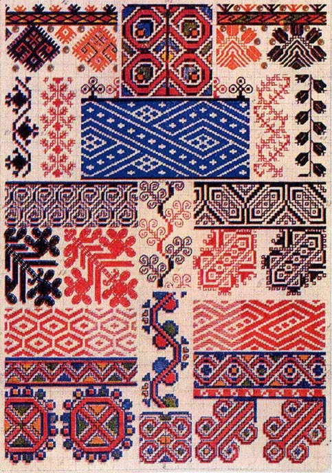 Illustration: Traditional Bucovina embroidery designs.