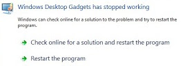 Gadget error-rusak Windows 7 & Vista1