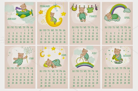 https://creativemarket.com/AnnaSivak/98273-Baby-Bear-Calendar-2015