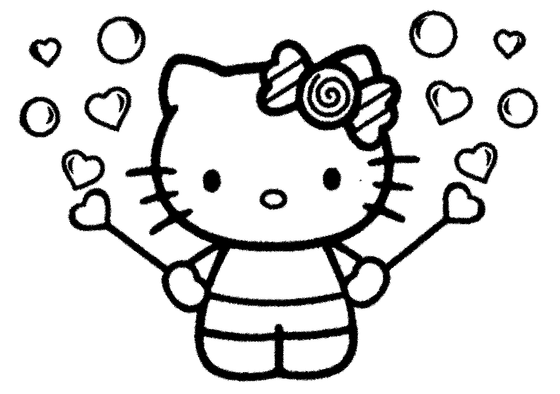 Kumpulan Gambar  Hello Kitty Untuk di Warnai Anak anak PAUD 