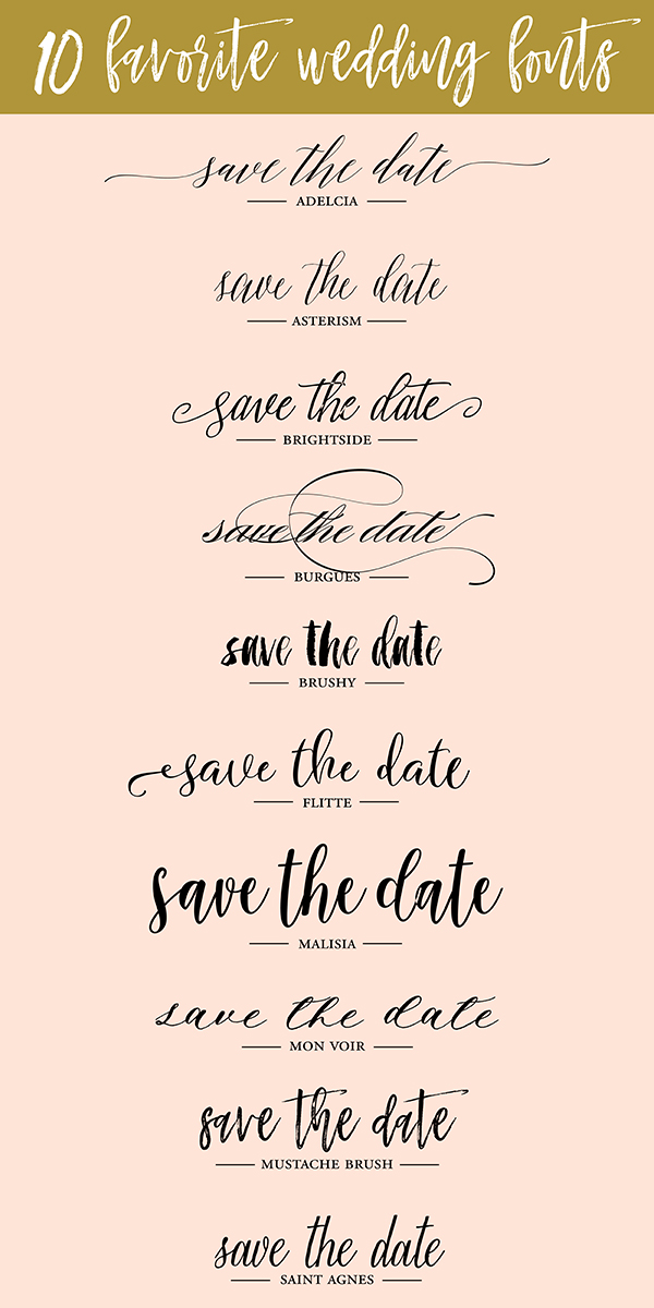 Blush Paperie: Favorite Wedding Fonts