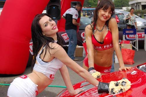 Sexy Girls Car Washing