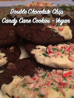 Double Chocolate Chip Candy Cane Cookies ~ Vegan 