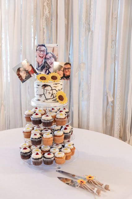cupcake tower at a wedding
