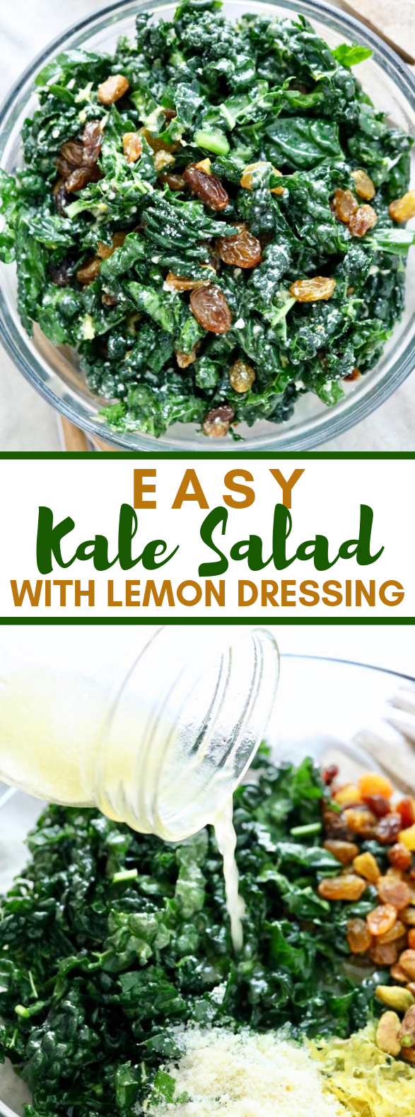 EASY KALE SALAD – WITH LEMON DRESSING #vegetarian #superfood