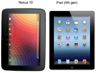 perbedaan ipad 4 dnegan nexus 10 tabletm bagusan mana tablet androdi atau ipad terbaru?, adu ipad vs android tablet