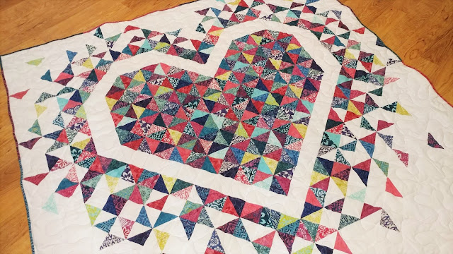 Exploding Heart quilt with Kate Spain's Confection Batiks from Moda