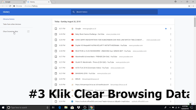 Klik Clear Browsing Data Untuk Menghapus Semua History & Caches di Browser