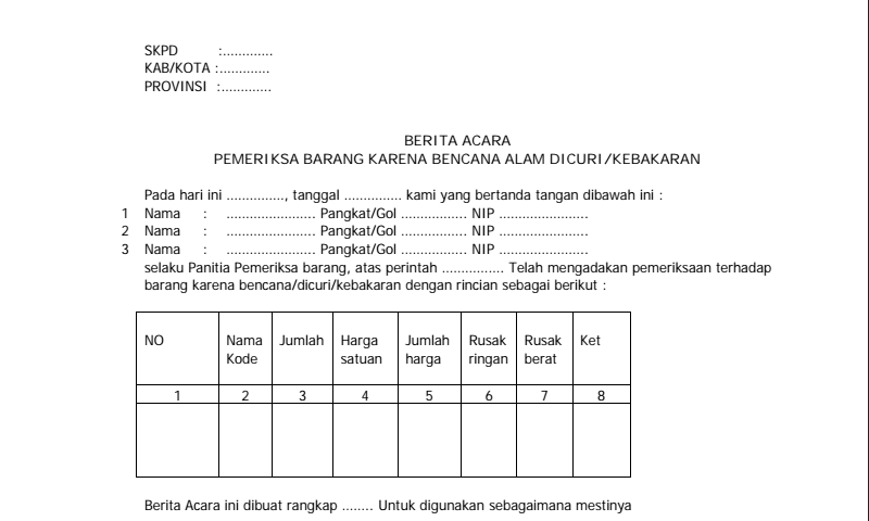 Contoh Berita Acara Tes Rendam - Cara Ku Mu