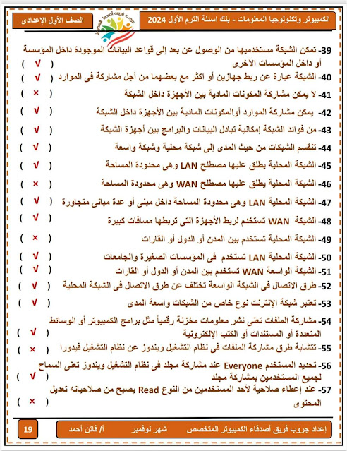 مراجعة متوقعة حاسب آلي للصف الأول الإعدادي نوفمبر2023 Img_20231126004125_55453_44903