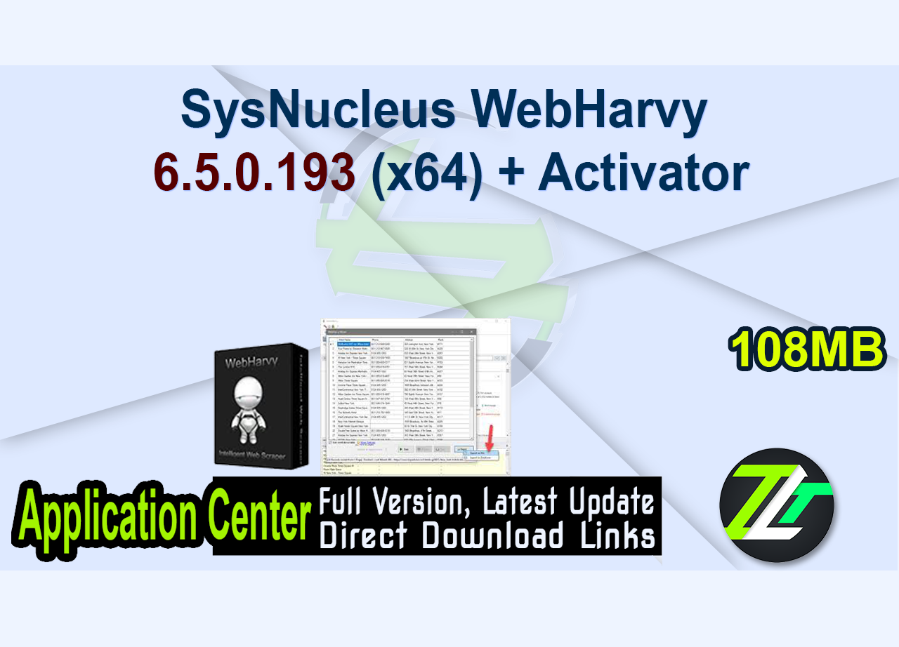 SysNucleus WebHarvy 6.5.0.193 (x64) + Activator