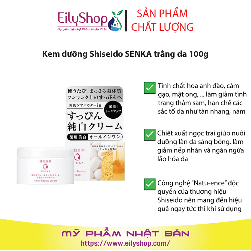 Kem dưỡng ẩm Shiseido Senka trắng da 100g Shop Mỹ Phẩm Nhập Khẩu Thailan