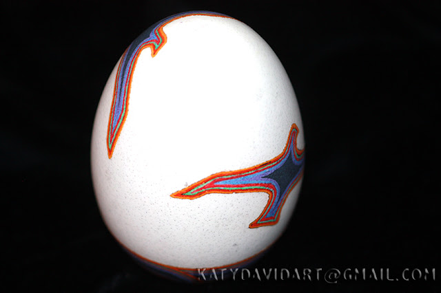 Goose Egg Batik 1980 Rainbow Seagull Design