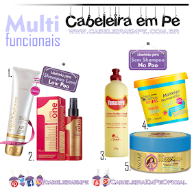 Multifuncionais liberados para No Poo e Low Poo (Low Poo= BB Cream Advace Techniques-Avon e Uniq One-Revlon ----- No Poo= Yamaesterol Aloe Vera e Pantenol-Yamá, Manteiga Reconstrutora Light-Novex e Máscara Efeito Photoshop-Inoar