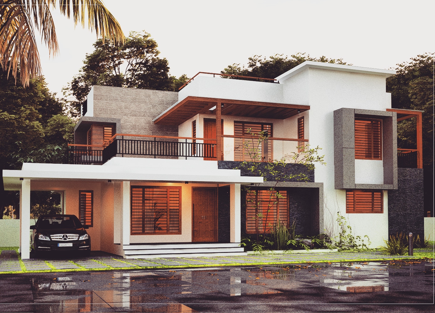  4  Bedroom  House  plans  2100 sq ft two floor Kerala  