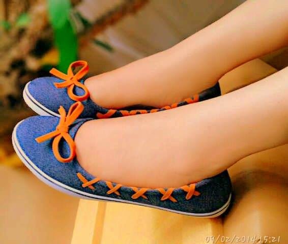 Sepatu Cewek Flat Sepatu Cewek Flat Denim Blue