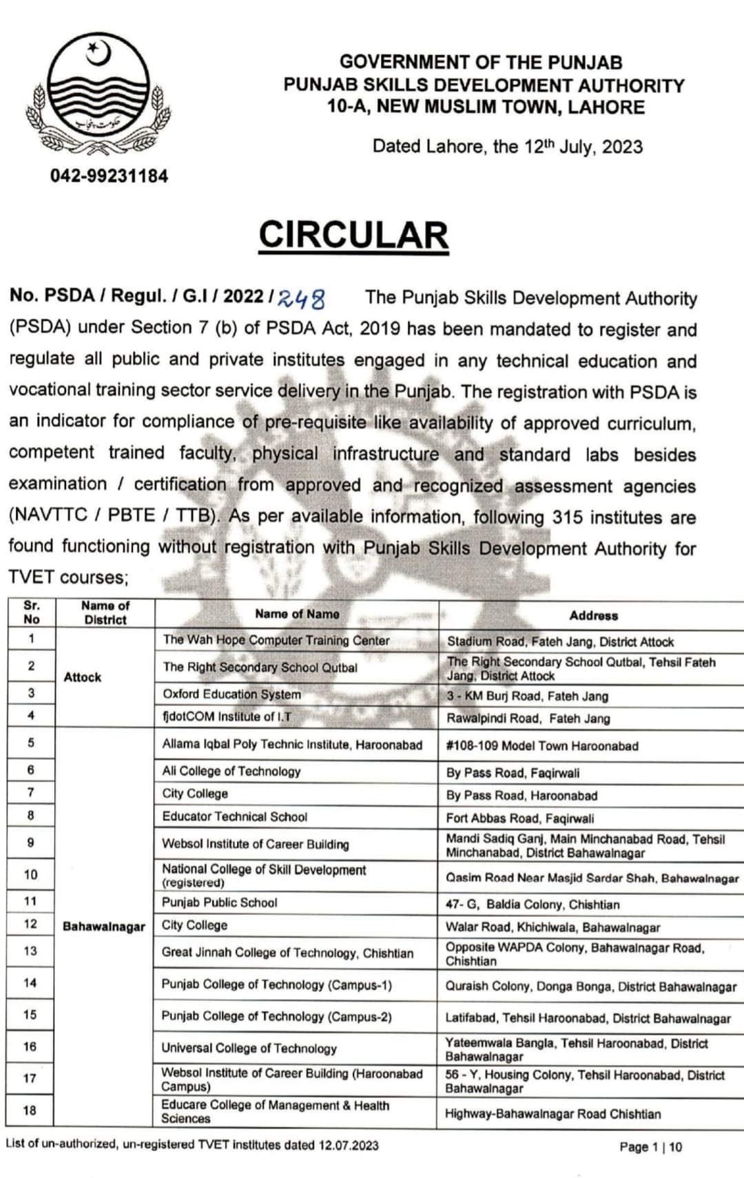 List of Approved Institutes approved by PSDA for Computer Certificate, ppsc jobs, latest ppsc jobs, ppsc patwari jobs, canal patwari jobs 2023,