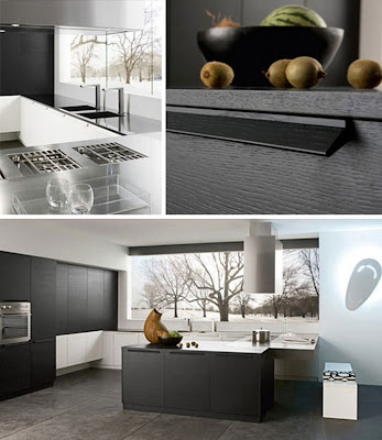 black and white modern kitchen