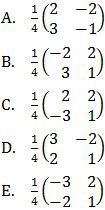 Opsi invers matriks dari matriks C, Matematika UN 2017