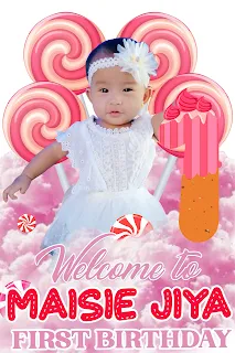 sample  Candy Land Standee for First Birthday