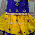 Yellow Blue Stone Work Kids Lehenga