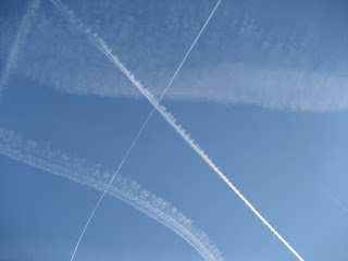 sky with contrails